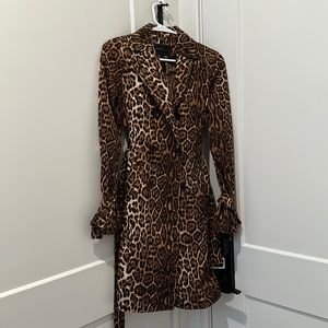 Vintage Leopard BCBGMaxAzria trench coat